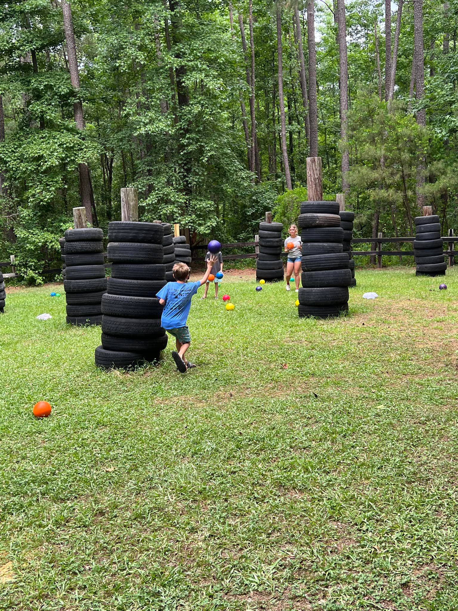 An arena selected for its deep wooded coverage, complete with tire stacked barriers to give everyone a fighting chance.