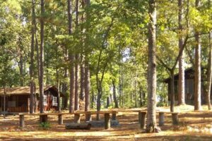 cabin and bathhouse